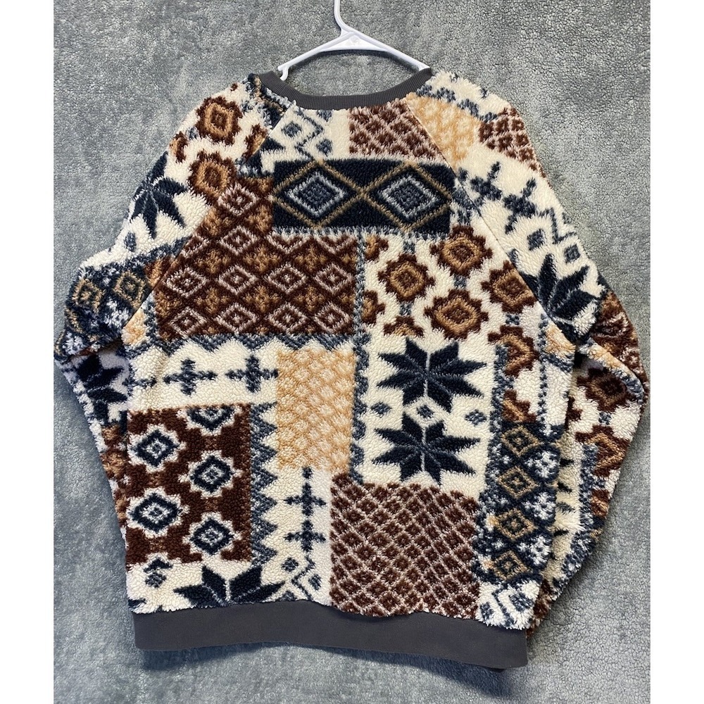 UO Cozy Sherpa Fair Isle Crew Neck Sweatshirt By Urban  Outfitters Men's Size M - Picture 6 of 13